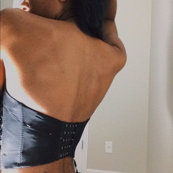 Black Bustier w| rhinestones - Picture 4 of 4